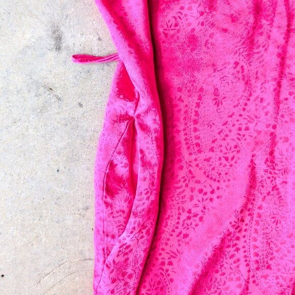 Victoria's Secret Vintage Gold Label Pink and Blue Jacquard Satin Robe one size - Picture 7 of 9